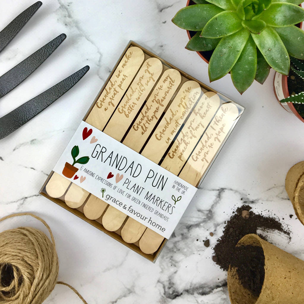 Personalised Funny Plant Marker Set For Grandad, 1 of 5