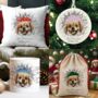 Personalised Christmas Tibetan Spaniel Break Through, thumbnail 1 of 10
