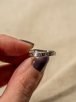 Affirmations Sterling Silver Ring I Am Strong, 5 of 9