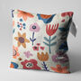 Soft Cushion Cover With Abstract Multicoloured Flowers, thumbnail 3 of 7