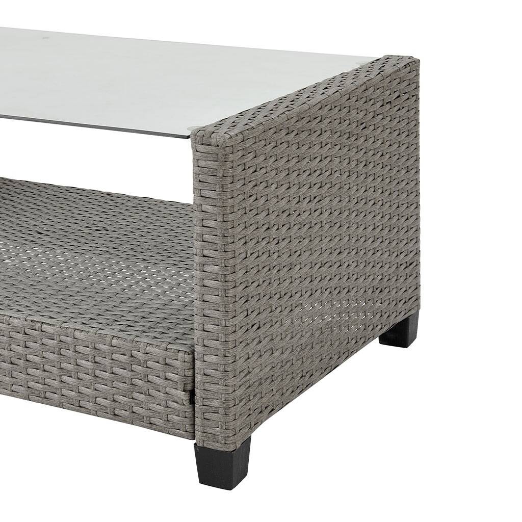 Oxford Grey Rattan Corner Sofa And Coffee Table Set By Cuckooland