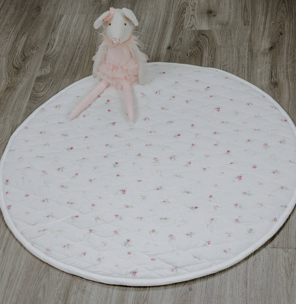 Pink Star Quilted Play Mat, 1 of 4