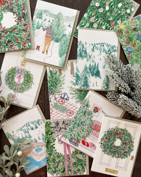 Christmas Foliage Card Pack Of Six, 2 of 9