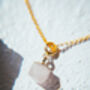 Rose Quartz Nugget Necklace Real 18k Gold Plated Gift, thumbnail 1 of 5