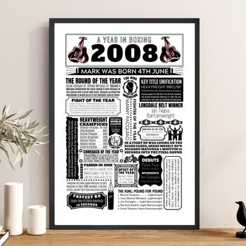 Personalised 18th Birthday Boxing Poster, Custom Gift, 2 of 12