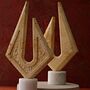 Set Of Two Travertine Prism Sculptures, thumbnail 1 of 2