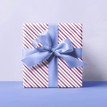 Luxury Striped Gift Wrapping Paper – Blue And Red Design, 6 of 6