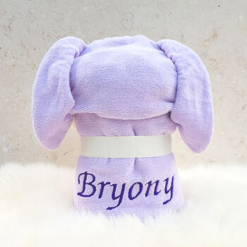 Personalised Lavender Bunny Baby Towel, 4 of 8