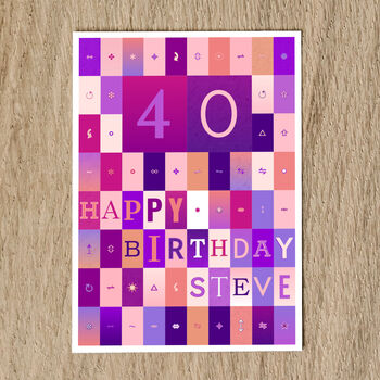 Personalised 40th Birthday Card Age And Name, 8 of 11