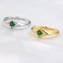 Emerald Green Starburst Rhombus Kite Signet Ring, thumbnail 1 of 11