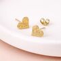 Gold Plated Sterling Silver Hammered Heart Stud Earrings – 8mm, thumbnail 1 of 4