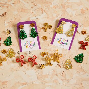Festive Holly Earrings, Christmas Gift For Her, 4 of 5