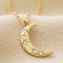Crystal Crescent Moon Necklace, thumbnail 2 of 12