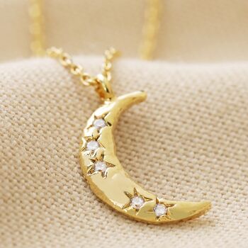 Crystal Crescent Moon Necklace, 2 of 12