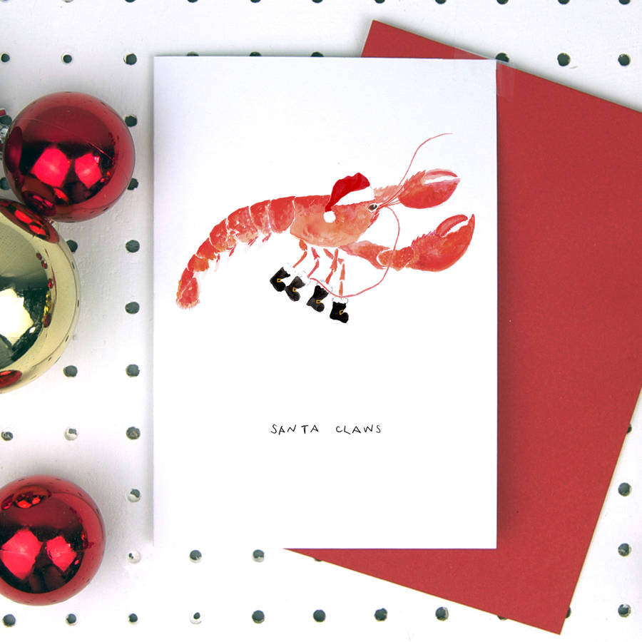 'Santa Claws' Lobster Christmas Card