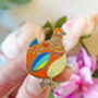 Folk Chicken Enamel Pin, thumbnail 2 of 3