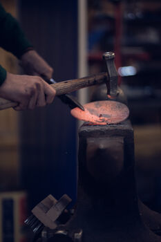 19th Anniversary Gift Bronze Heart Dish. Choice Of Hand Stamped Design, 5 of 6