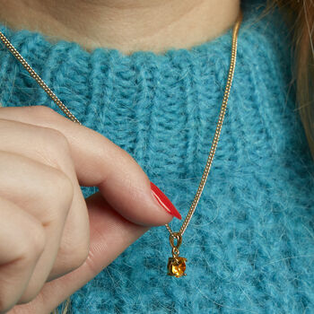 Gold Plated November Topaz Birthstone Necklace, 2 of 6