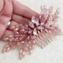 Pink Crystal Bow Hair Comb, thumbnail 1 of 5