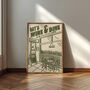 Wine Print | Let's Wine And Dine | Kitchen Wall Art | Retro Mid Century Restaurant Poster, thumbnail 5 of 8