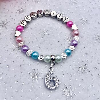 Birthday Bracelet Personalised With Name. Age Gift, 3 of 12