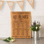 Personalised Flower And Foliage Oak Table Plan, thumbnail 1 of 1