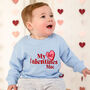 My First Valentines Embroidered Personalised Love Heart Sweatshirt Jumper, thumbnail 1 of 7