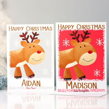 Personalised Reindeer Christmas Card, 5 of 8