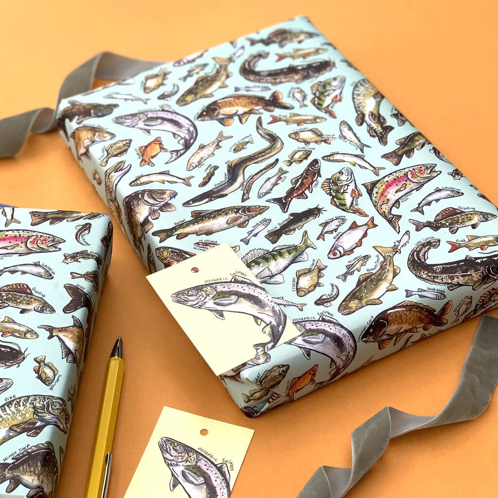 Freshwater Fish Species Wrapping Paper Set By Alexia Claire