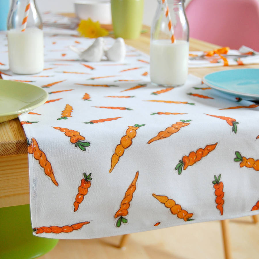 Carrot Fabric Table Runner By Clara and Macy | notonthehighstreet.com