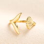 Stainless Steel Shell And Tail Adjustable Ring In Gold Plating, thumbnail 1 of 2