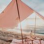 Baby Pink Striped Fringed Beach Canopy, thumbnail 3 of 6