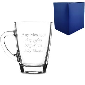 Personalised Engraved 300ml Glass Coffee Cup, 2 of 5