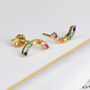 Rainbow Shaped Multicoloured Crystal Stud Earrings, thumbnail 5 of 6