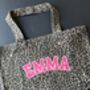 Personalised Slogan Leopard Print Tote Bag, thumbnail 2 of 3