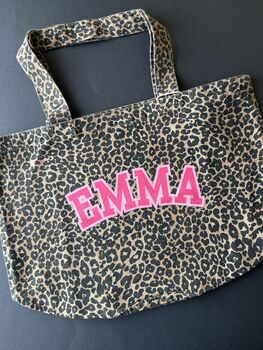 Personalised Slogan Leopard Print Tote Bag, 2 of 3