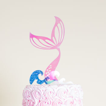 Mermaid Tail And Waves Party Cake Topper Set, 5 of 8