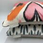 Square Ikat Silk Cushion Pink Heart, thumbnail 8 of 12