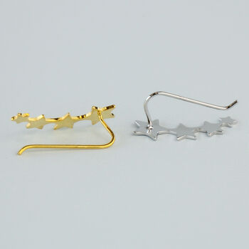 Sterling Silver Star Ear Climber Earrings, 4 of 6