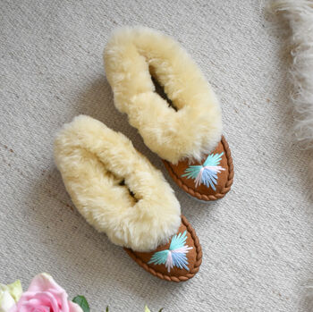 Sunny Sheepskin Moccasin Slippers, 4 of 5