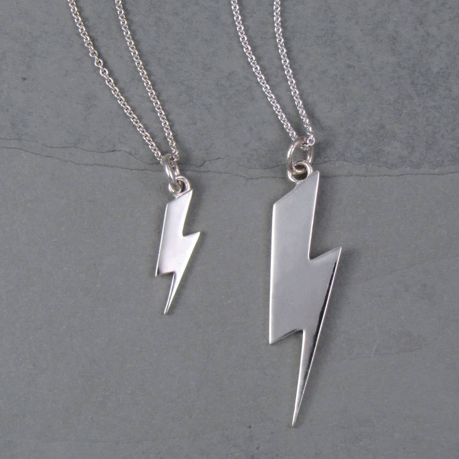 Lightning Bolt Necklace By Black Pearl Notonthehighstreet Com   Original Lightning Bolt Necklace New 