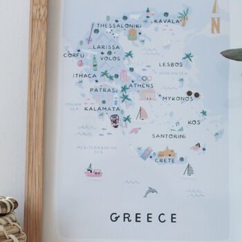 Greece Illustrated Map, 4 of 5