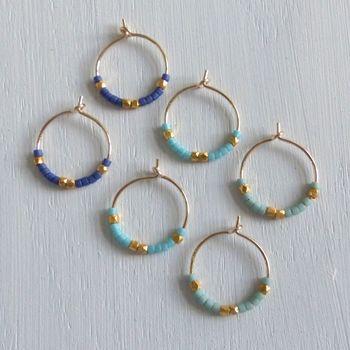 Petite Fair Trade And Ocean Inspired Bead Hoop Earrings, 2 of 11