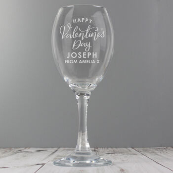 Personalised Happy Valentine's Day Wine Glass, 2 of 3