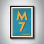 M7 Manchester Typography Postcode Print, thumbnail 6 of 10