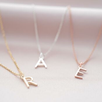 Contemporary Letter Pendant Sterling Silver Necklace, 2 of 9