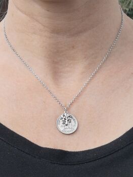 Sterling Silver Tree Of Life 80th Birthday Sixpence Necklace, 5 of 12