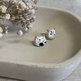 Black And White Clay Ceramic Cat Studs, thumbnail 6 of 8