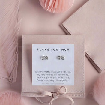 I Love You, Mum Earrings Studs, 4 of 12