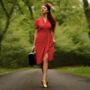 Mabel Dress In Red Polka Vintage 1940s Style, thumbnail 2 of 2